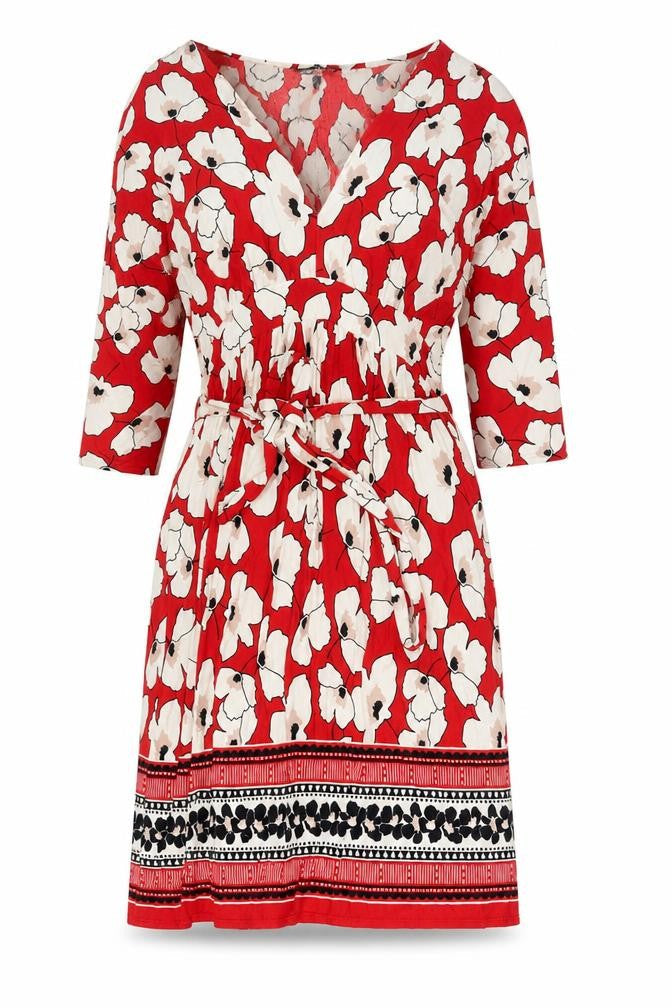 Dorothy Perkins Women’s Red Floral Wrap Dress Size 12 Viscose