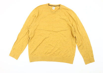 Gap Men’s Yellow XL Cotton Blend Crew Neck Pullover Jumper