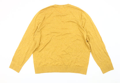 Gap Men’s Yellow XL Cotton Blend Crew Neck Pullover Jumper