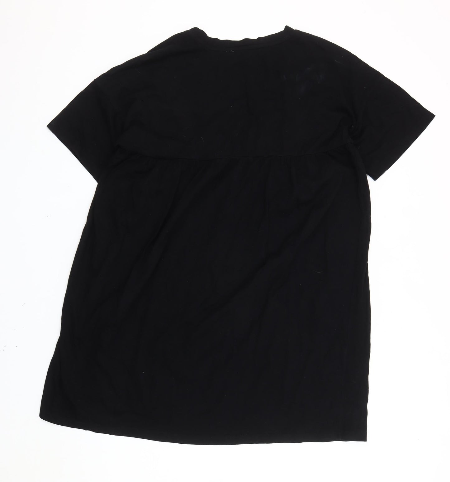 ASOS Women Black Embroidered Floral Shift Dress Size 14
