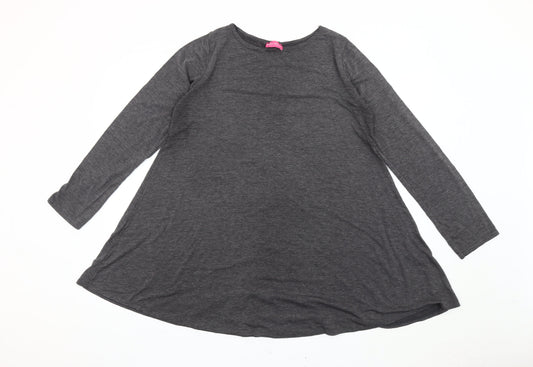 Body Wear Women's Grey Long Sleeve Jersey Cotton T-Shirt XL