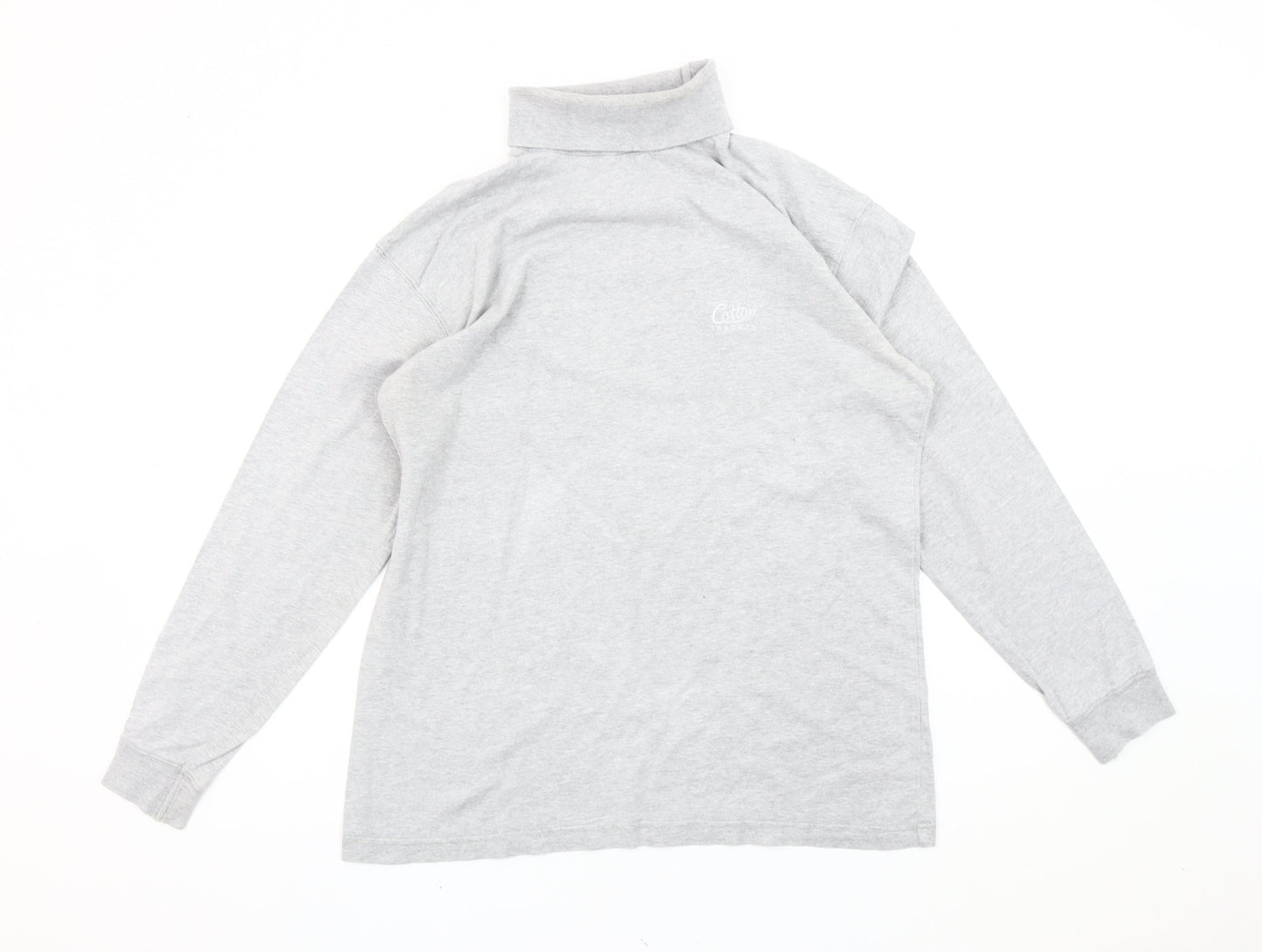 Cotton Traders Mens Grey Roll Neck Sweatshirt Size M Long Sleeve
