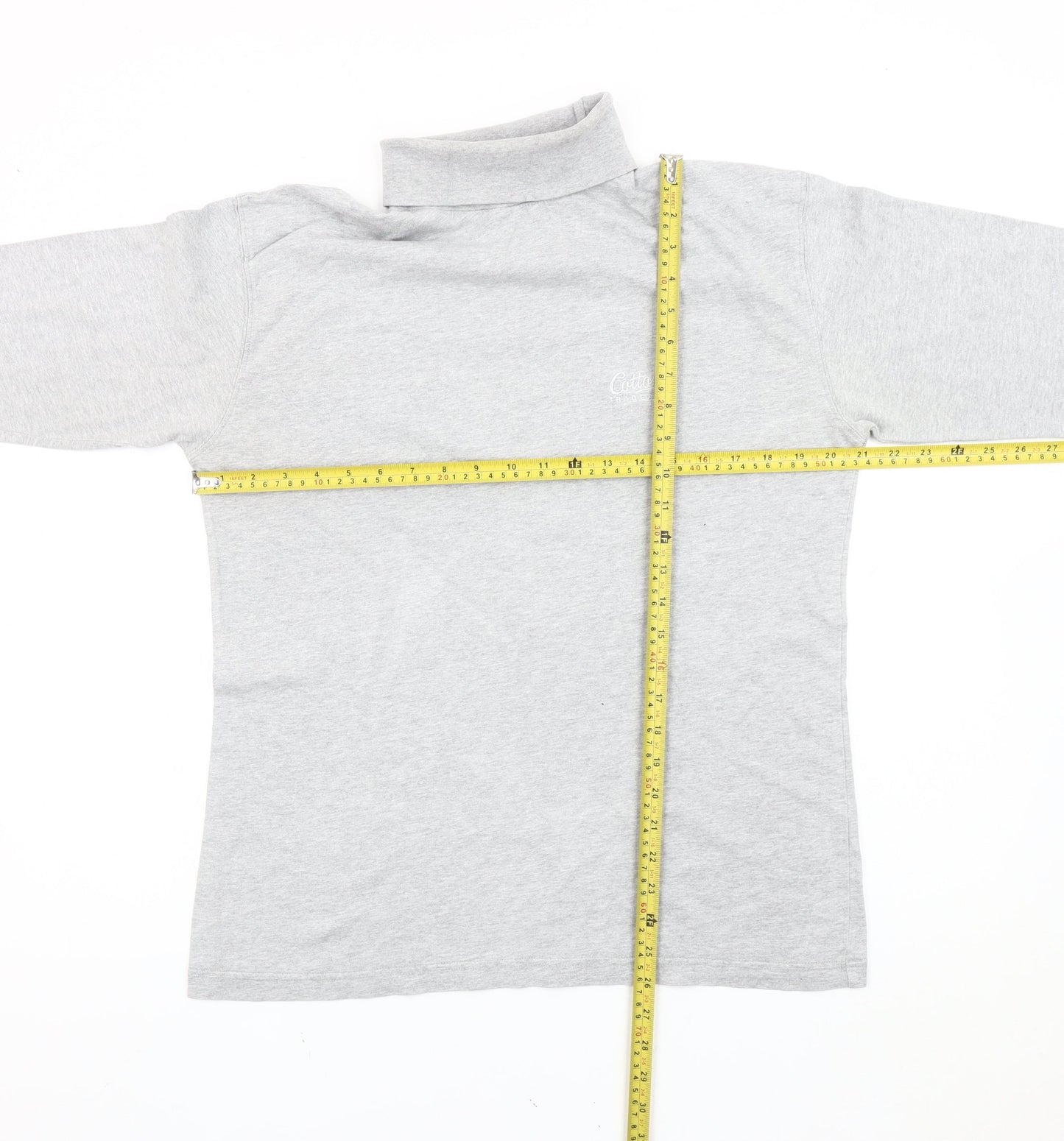 Cotton Traders Mens Grey Roll Neck Sweatshirt Size M Long Sleeve
