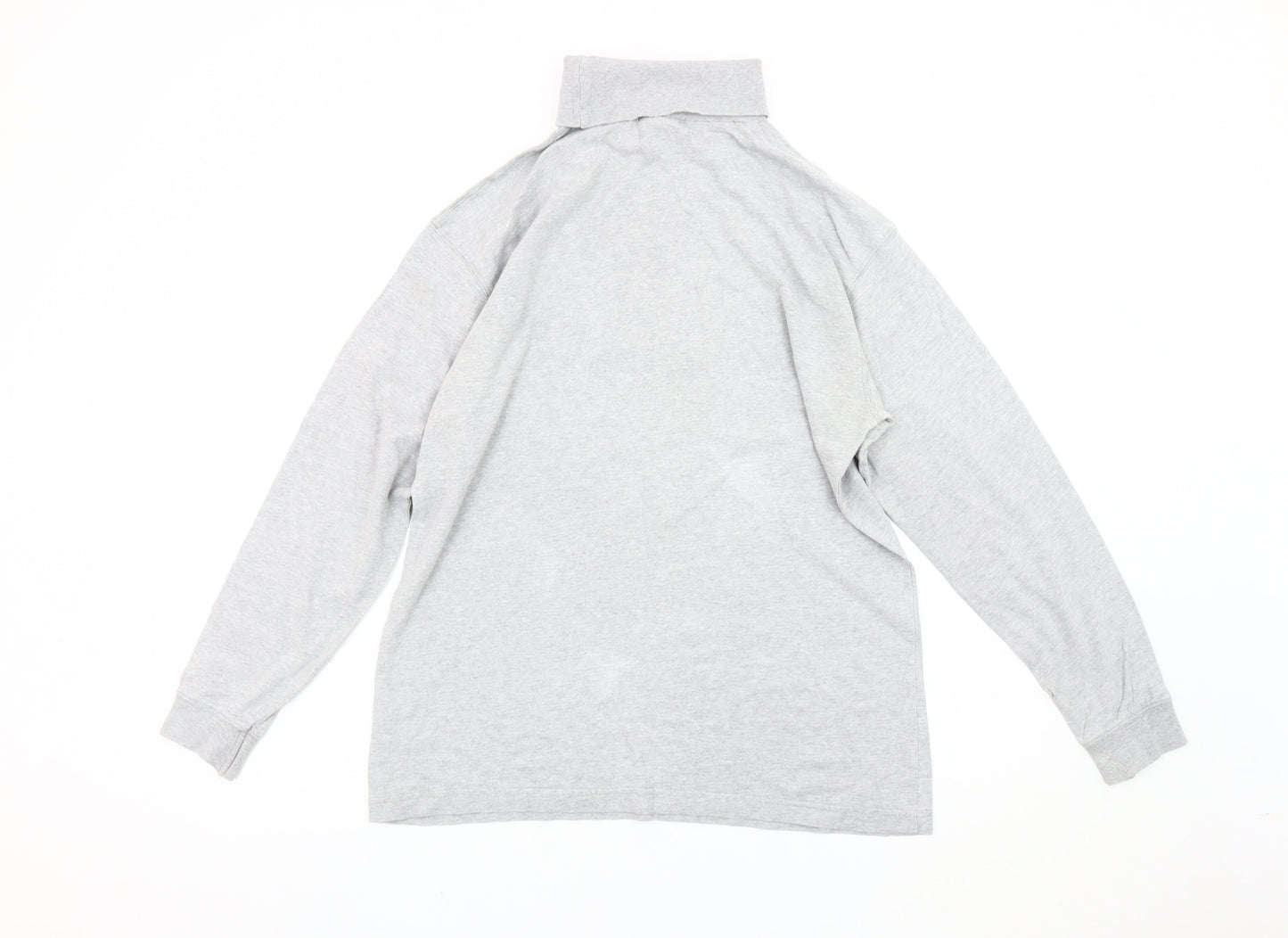 Cotton Traders Mens Grey Roll Neck Sweatshirt Size M Long Sleeve