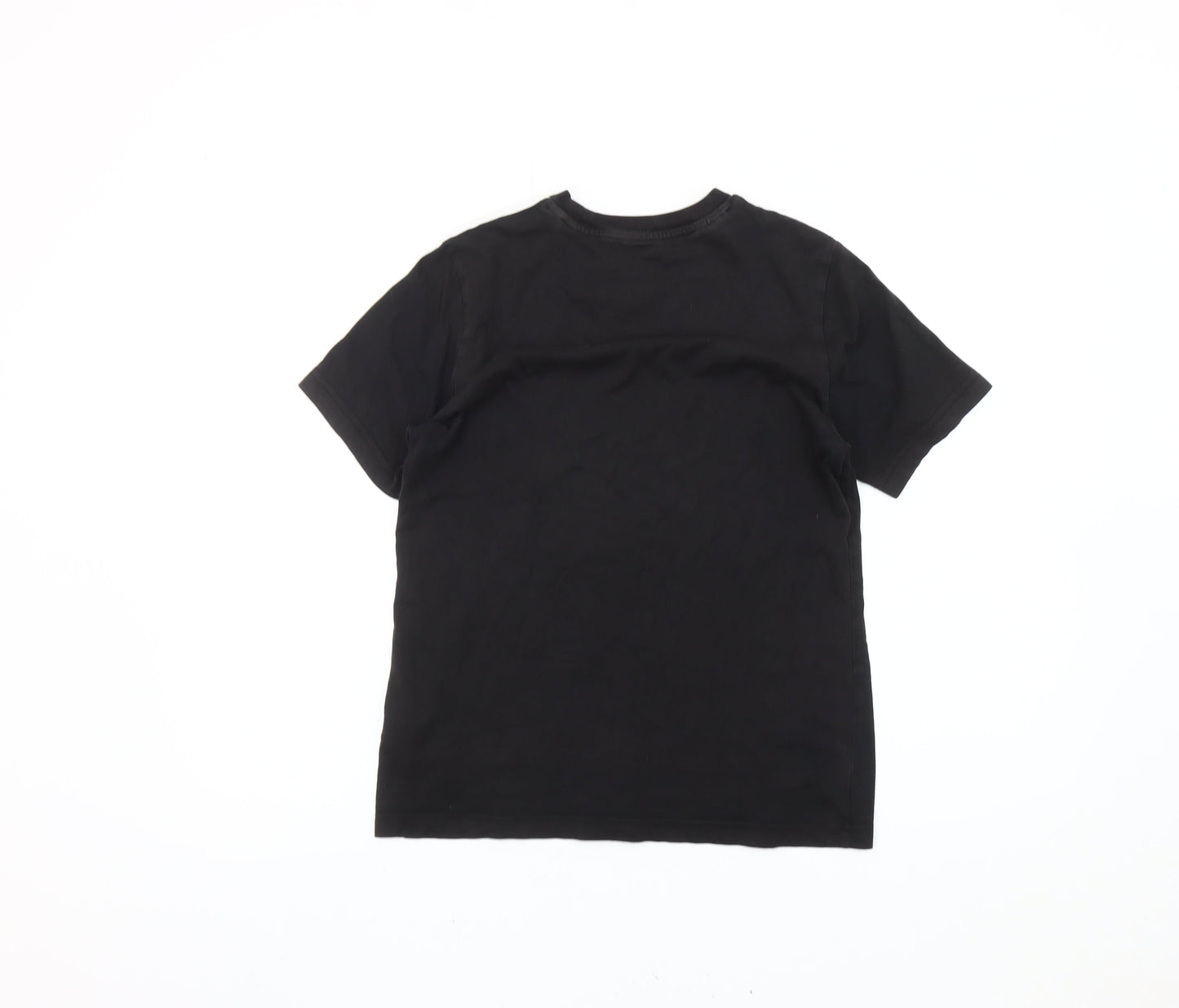 Adidas Boys Black T-Shirt 13-14 Years Short Sleeve Crew Neck Sports Top