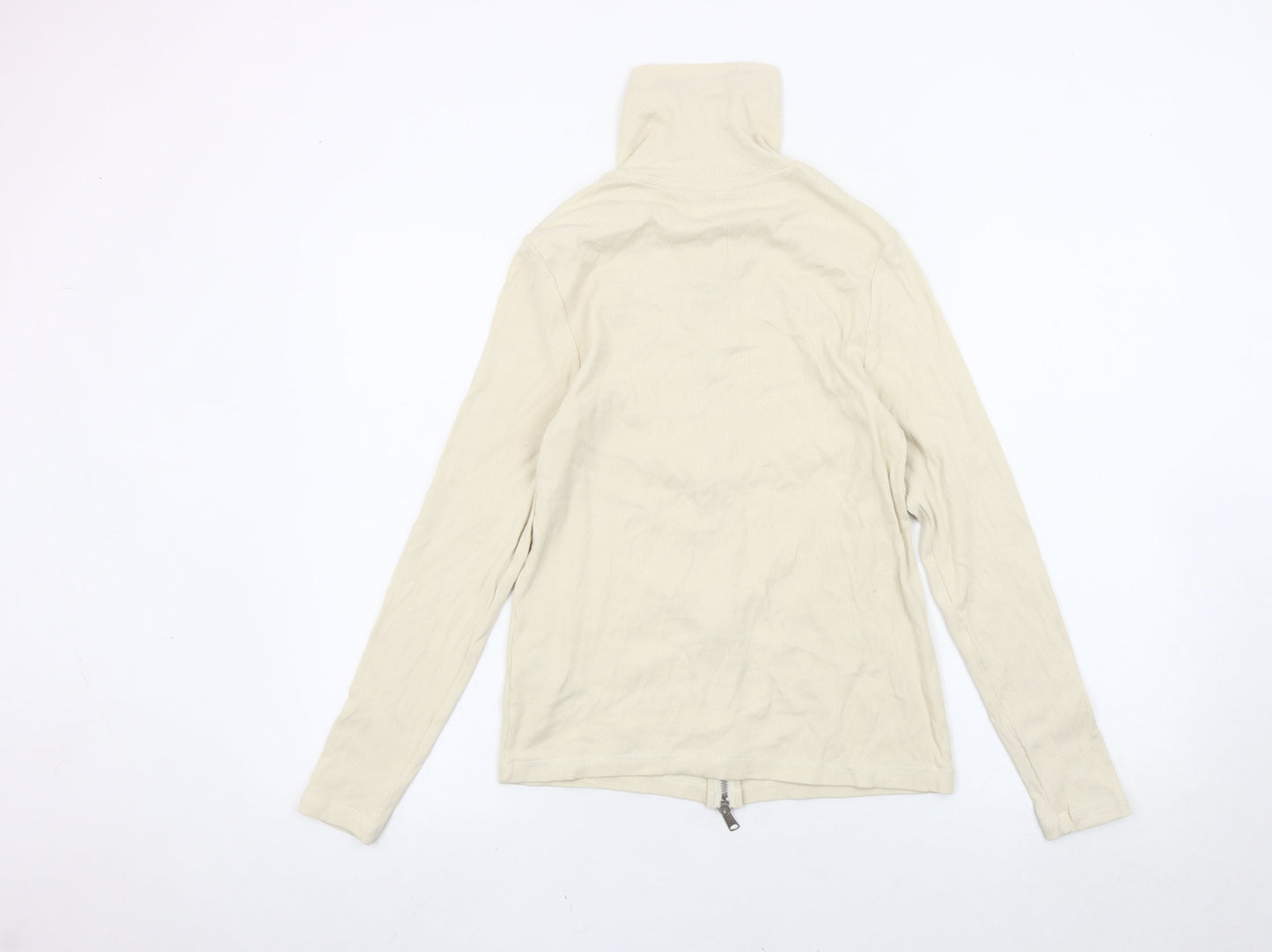 Marks and Spencer Womens Beige Cotton Full Zip Jacket Size 12