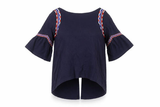 Marks and Spencer Womens Blue Size 12 Cotton Tunic Blouse