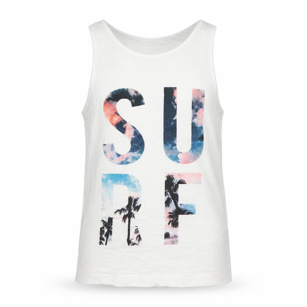 Very Boys White Surf Tank Top 11 Years Cotton Sleeveless Summer Tee