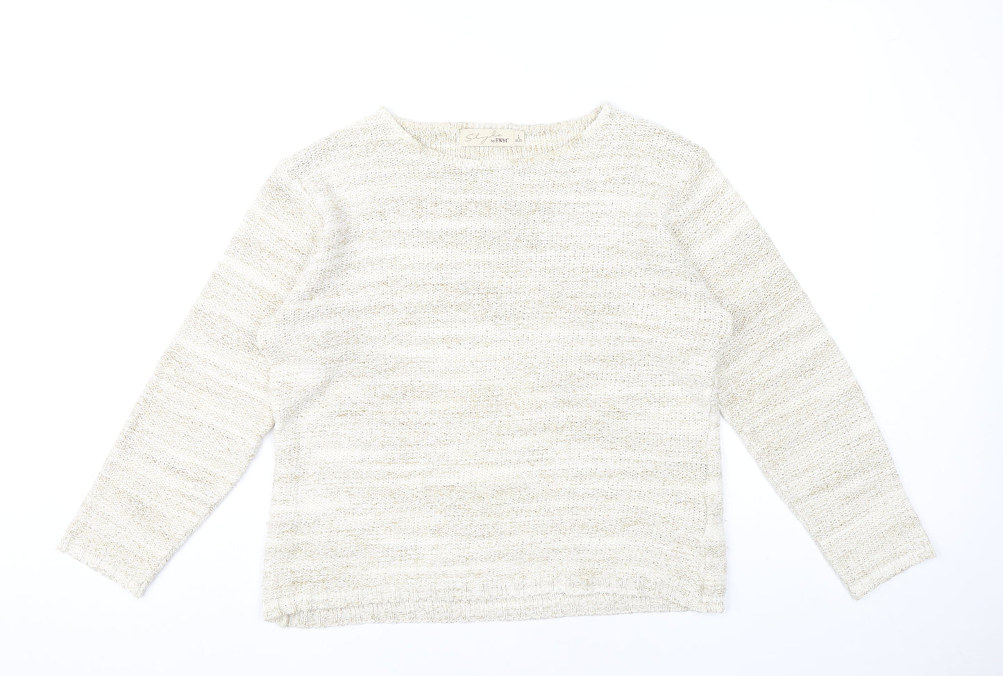 Style by EWM Women’s Beige Knit Pullover Jumper L 18-20