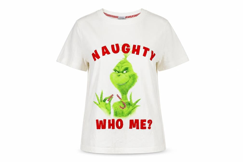 The Grinch Women's White M Nightshirt T-Shirt Christmas Cotton