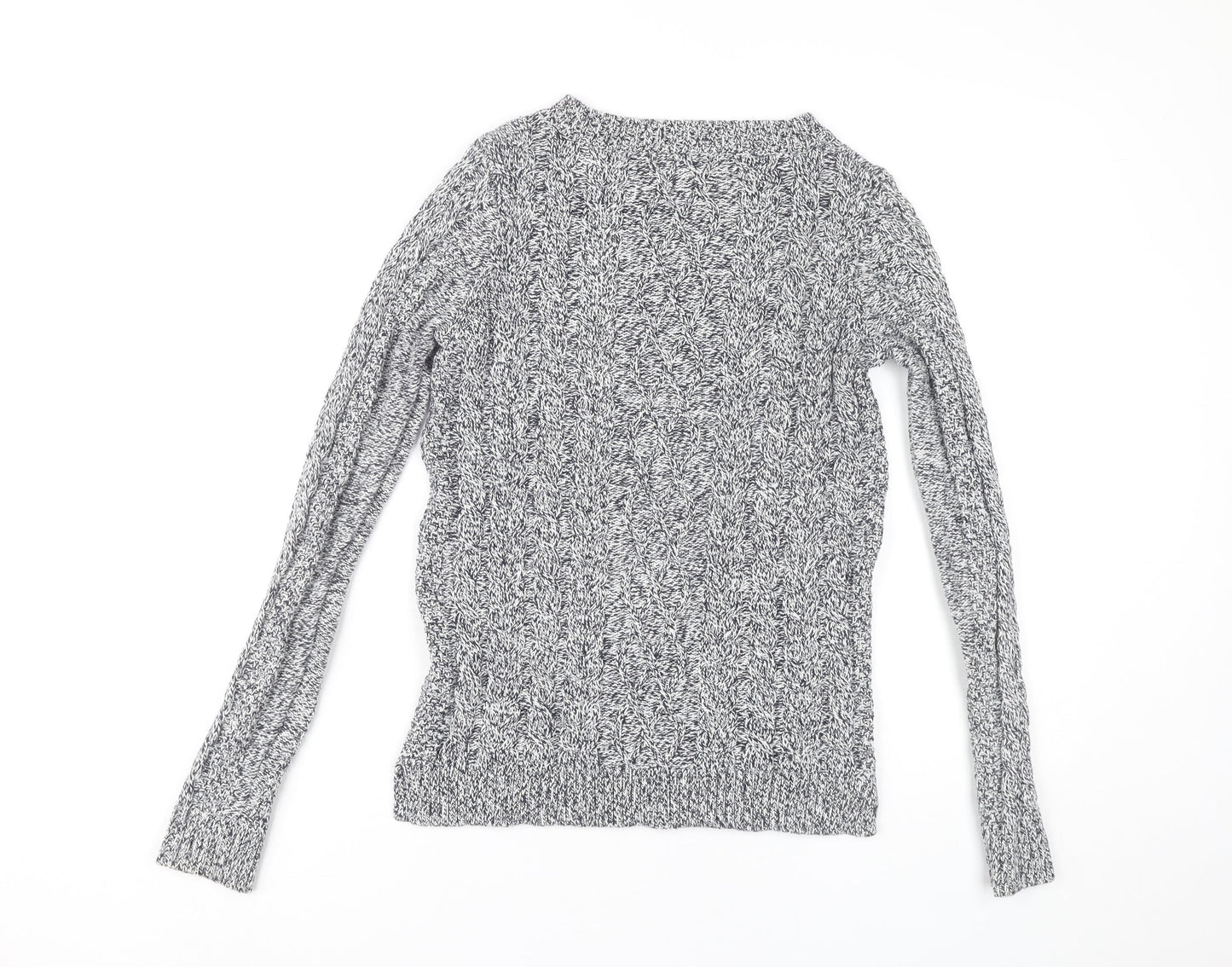 Mango Women’s Grey Cable-Knit Pullover Jumper Size 12