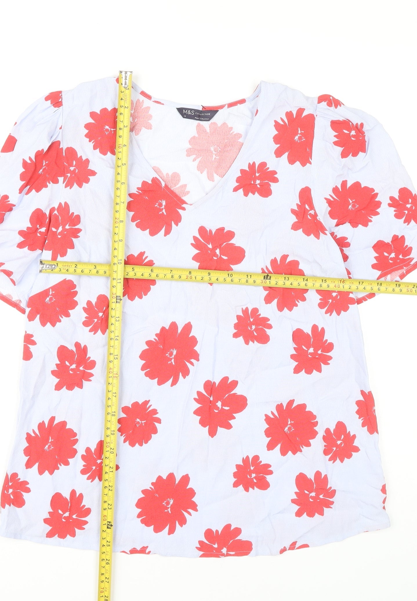 Marks and Spencer Women’s Multicoloured Floral Viscose Blouse Size 12