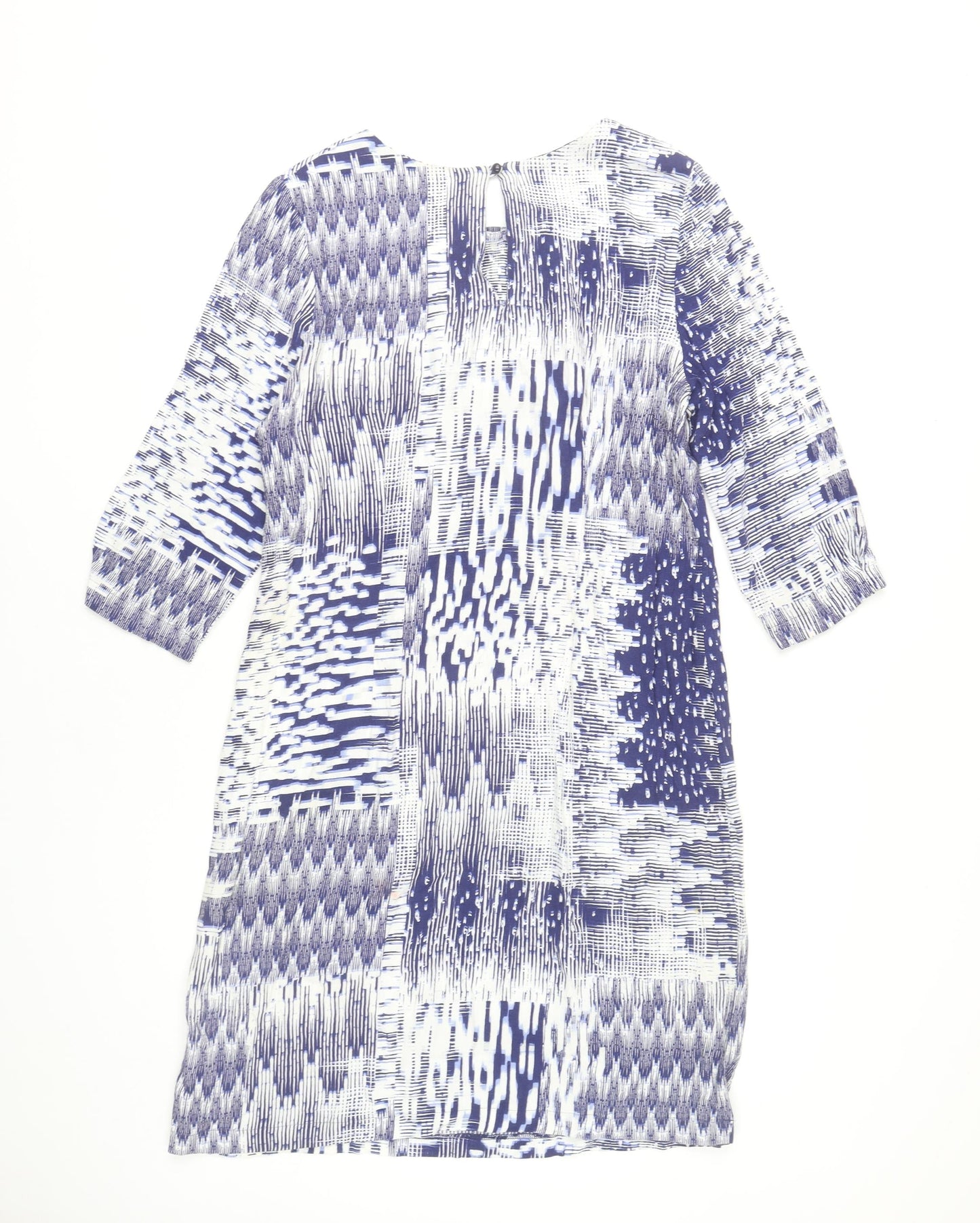 Marks and Spencer Womens Blue Geometric Shift Dress Size 14