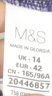 Marks and Spencer Womens Blue Geometric Shift Dress Size 14