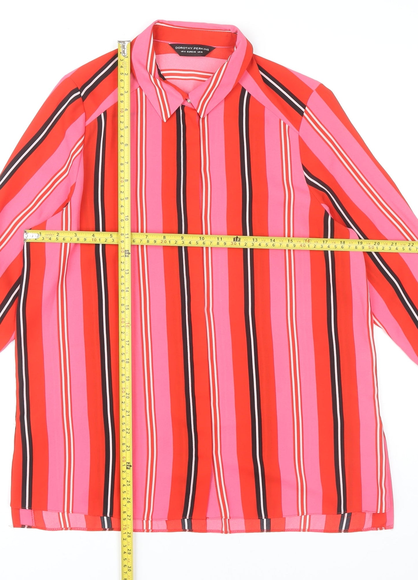 Dorothy Perkins Women’s Multicoloured Striped Button-Up Shirt Size 12