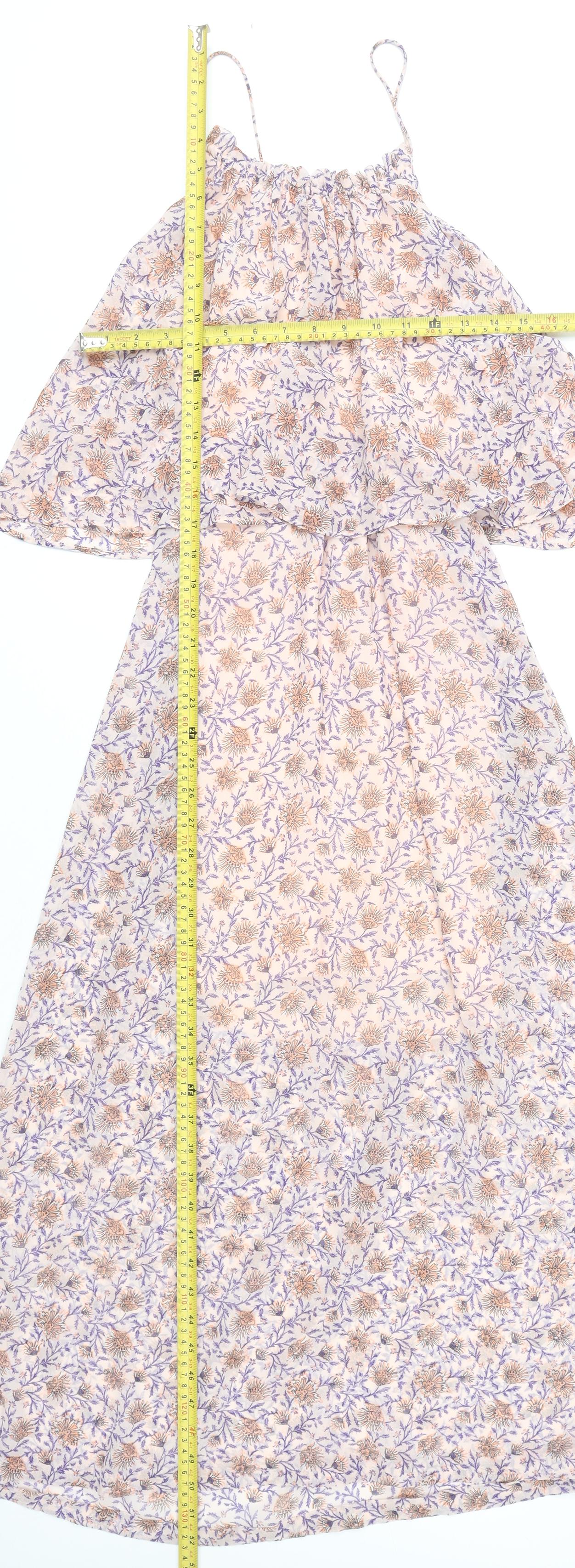 H&M Women’s Multicoloured Floral Halter Maxi Dress Size 8