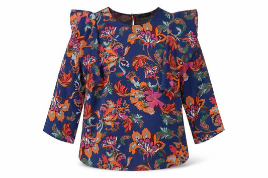 Papaya Womens Multicoloured Floral Blouse Size 10 Ruffle Tunic