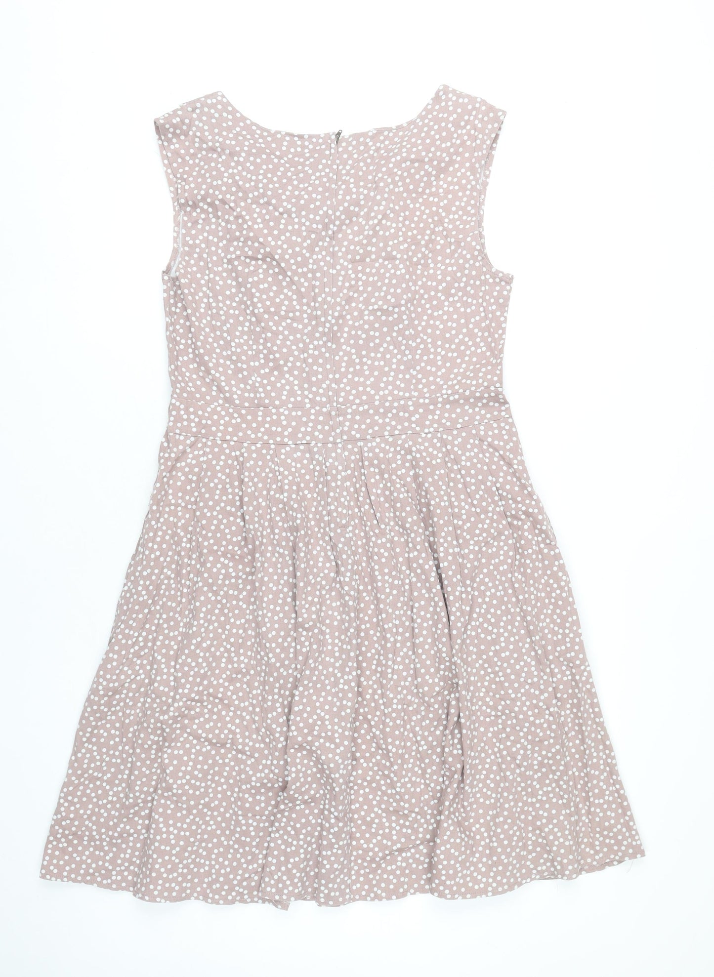 Apricot Womens Pink Polka Dot Fit & Flare Dress UK 12 Sleeveless