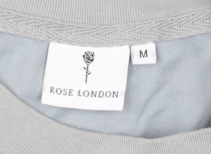 Rose London Unisex Grey Graphic Angel Print T-Shirt Size M