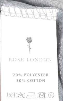 Rose London Unisex Grey Graphic Angel Print T-Shirt Size M