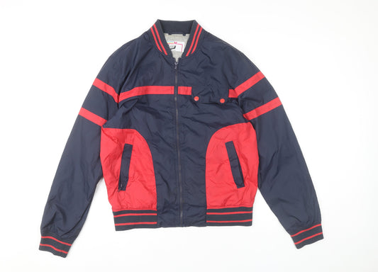 Topman Men’s Blue Red Varsity Jacket M Regular Fit Nylon Casual 38-40"