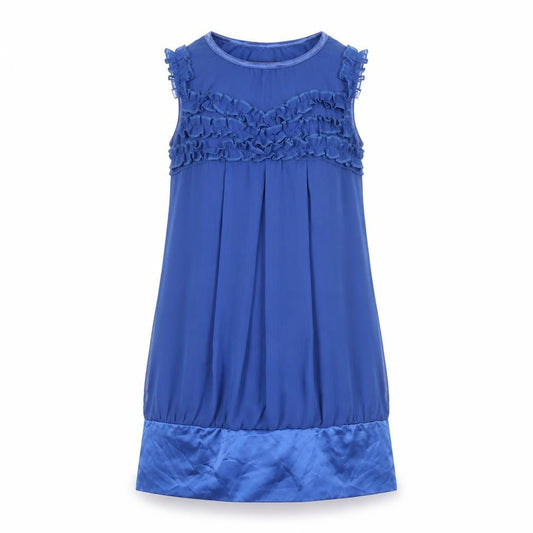 AX Paris Women Blue Size 10 Shift Party Dress Sleeveless Ruffle