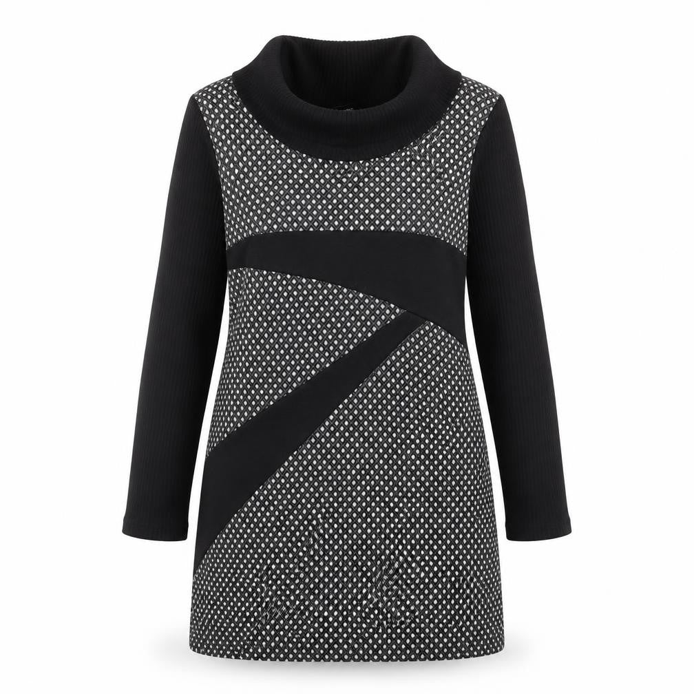 Costanza Della Valle Womens Grey Black Shift Dress Size 14 Wool Blend