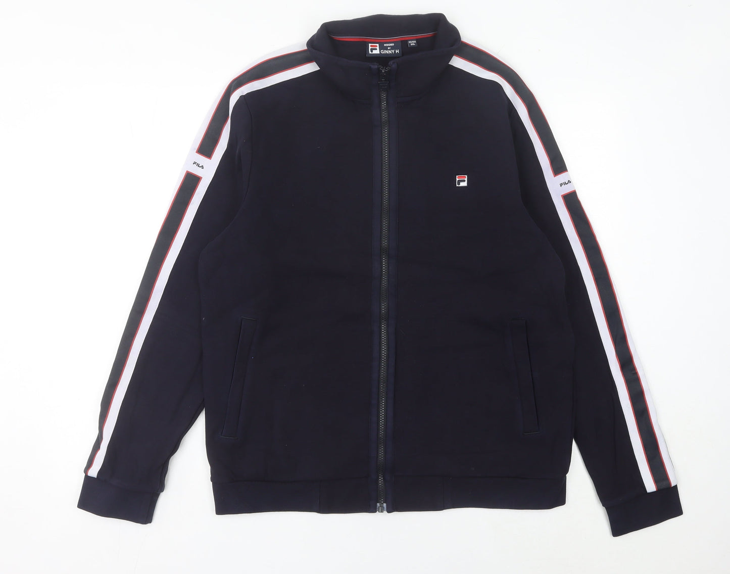 Fila Men’s Blue Full Zip Sweatshirt L Logo Sports Jacket