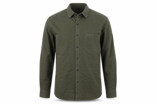 Jeep Spirit Men Green M Regular Fit Long Sleeve Cotton Shirt