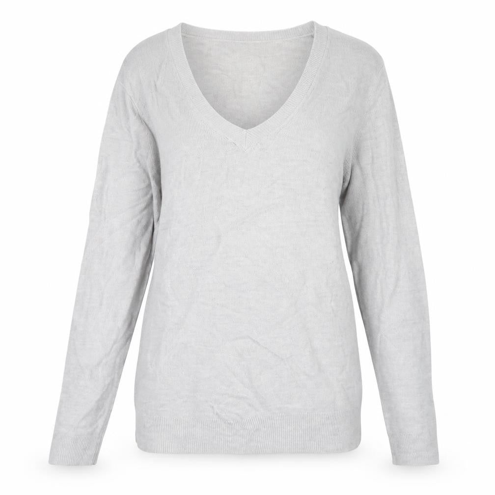 Marks & Spencer Women’s Grey V-Neck Jumper Size 12 Acrylic Knit