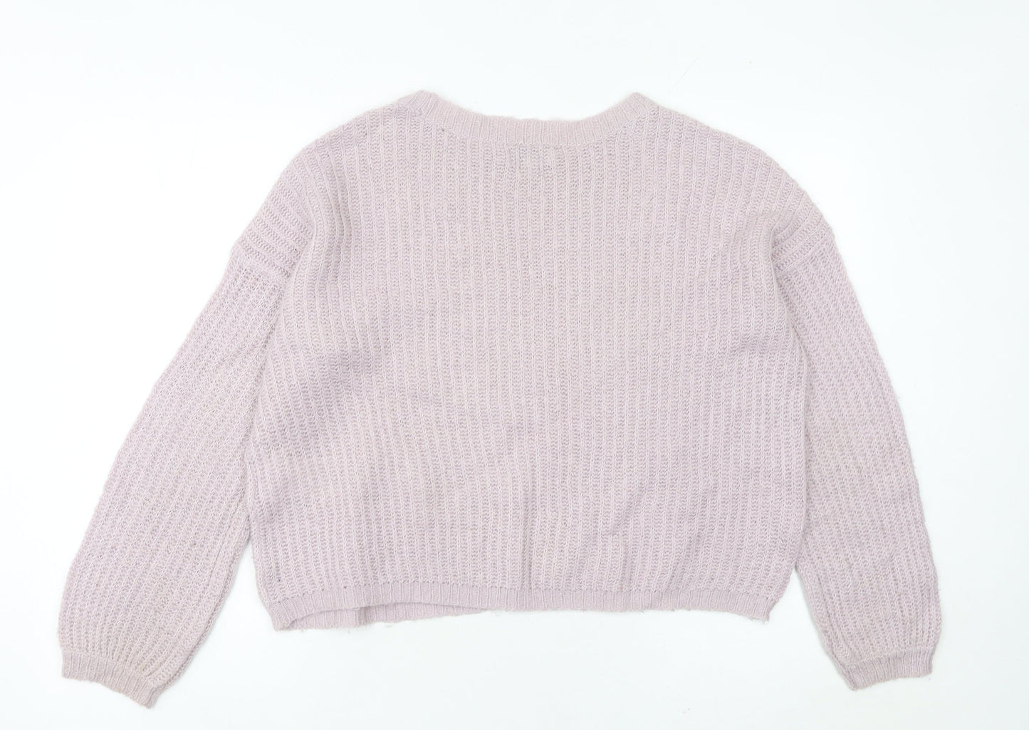 Jacqueline de Yong Womens Purple Knit Pullover Jumper Size M