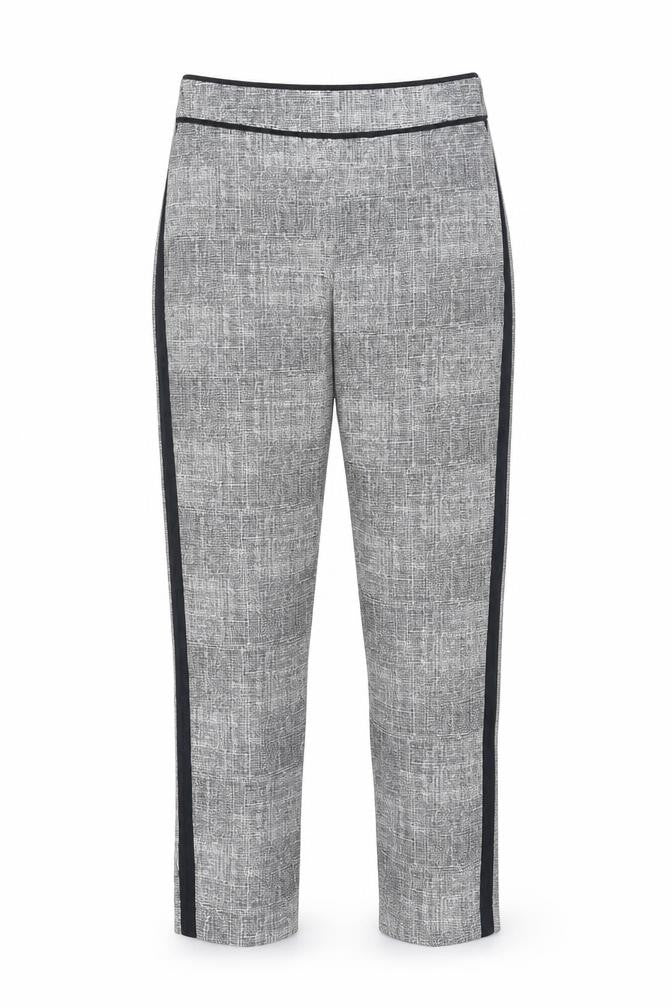 Next Womens Grey Geometric Slim Trousers Size 10 Long Workwear
