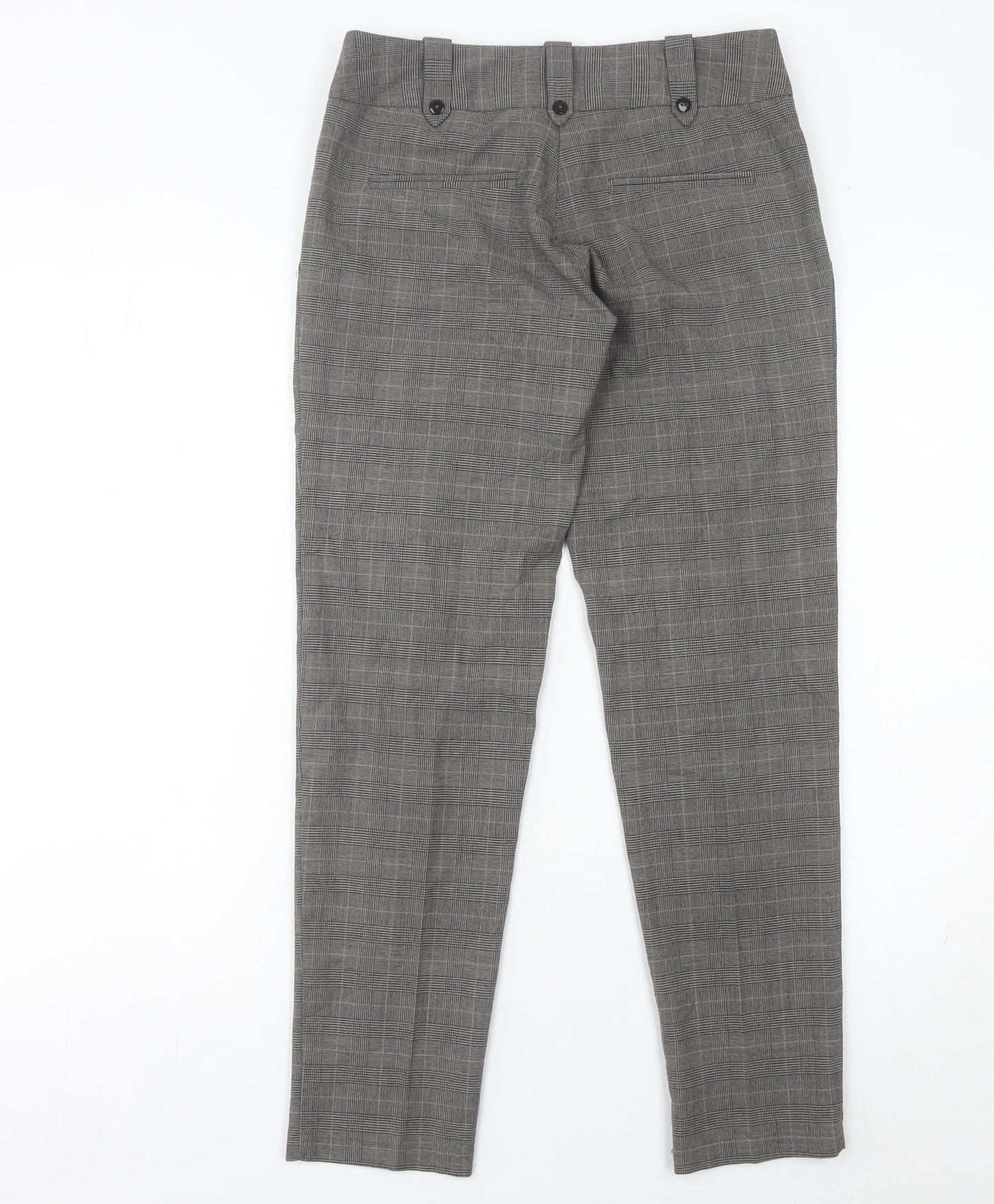 Miss Selfridge Women’s Grey Check Slim Trousers Size 8 Workwear