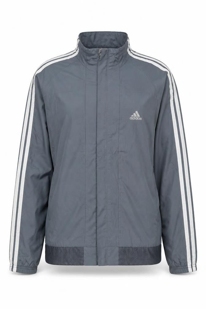 Adidas Women’s Grey Track Jacket L Lightweight Full Zip Sportswear
