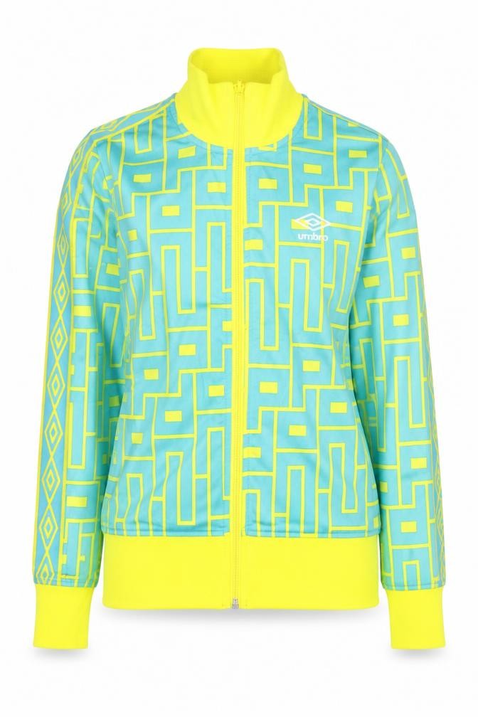 Umbro Women’s Blue Geometric Track Jacket Size 12 Full Zip Sportswear