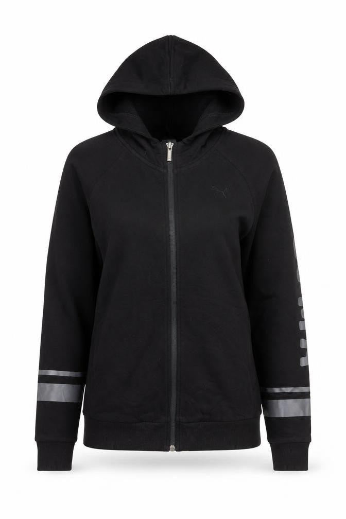 Puma Womens Black Size 10 Full Zip Hoodie Sportswear