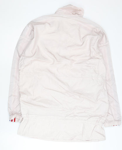 Adidas Women's Beige Windbreaker Jacket Size 8 Lightweight Nylon