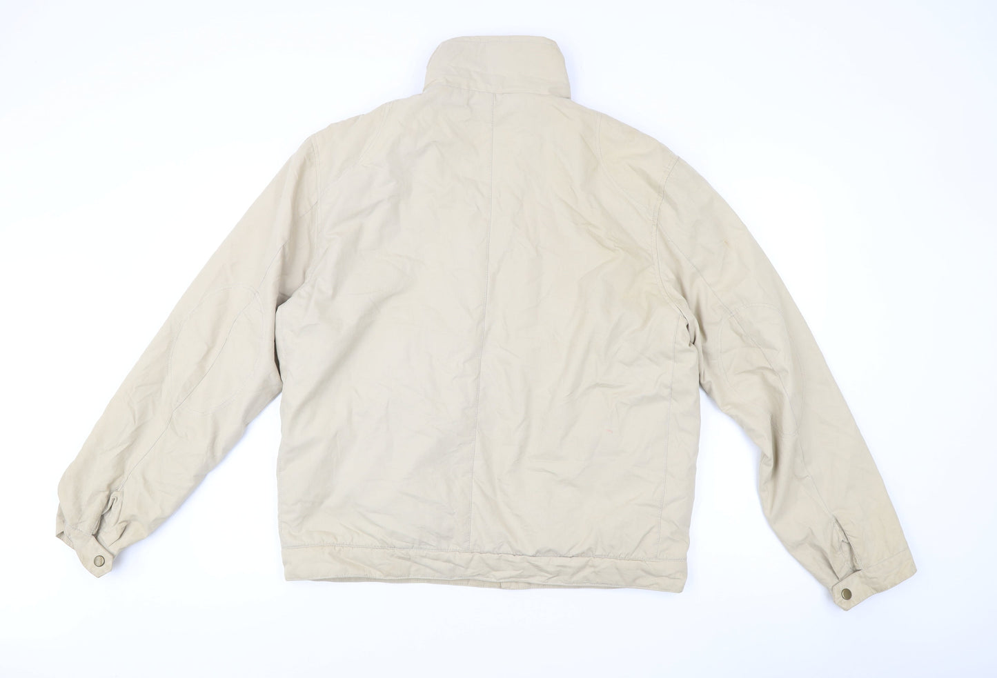 Urban Spirit Men's Beige L Jacket Cotton Nylon Full Zip Casual