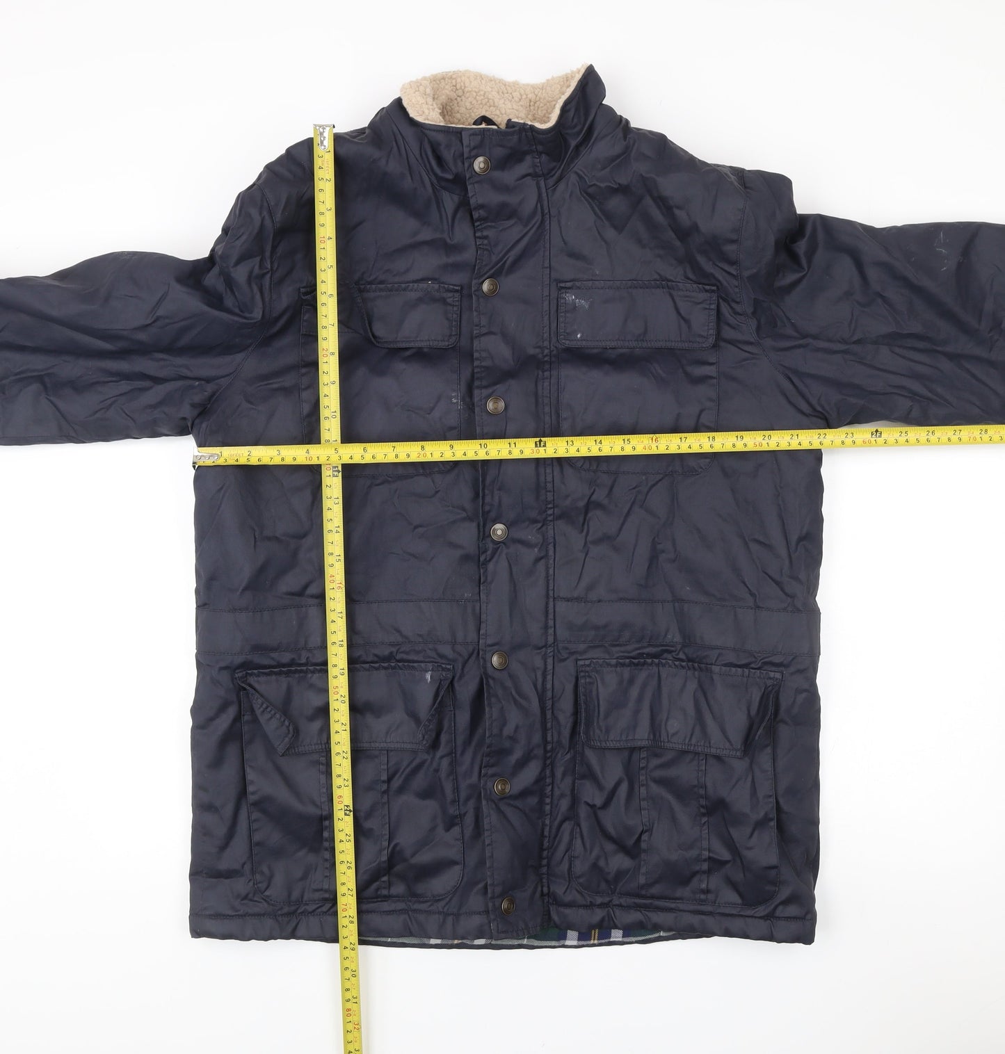 Cotton Traders Men’s Blue L Jacket Outdoor Field Style Pockets Lined