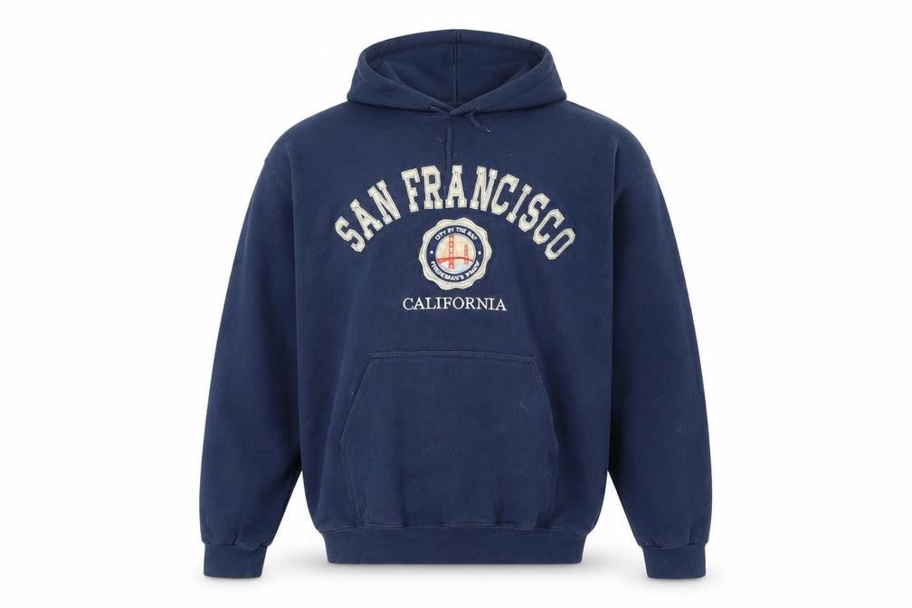 TEEMAX Men’s Blue XL Pullover Hoodie San Francisco Embroidered