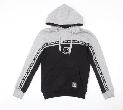 Twisted Soul Men's Grey Black Pullover Hoodie Size S Logo Graphic