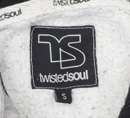 Twisted Soul Men's Grey Black Pullover Hoodie Size S Logo Graphic