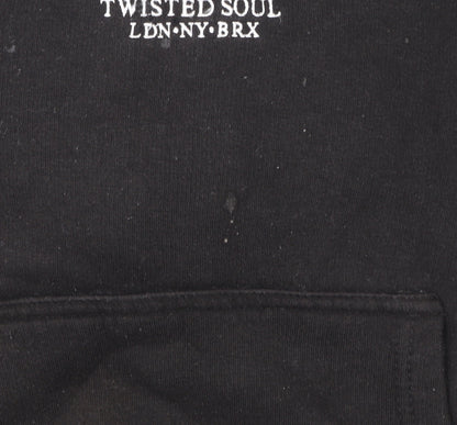 Twisted Soul Men's Grey Black Pullover Hoodie Size S Logo Graphic