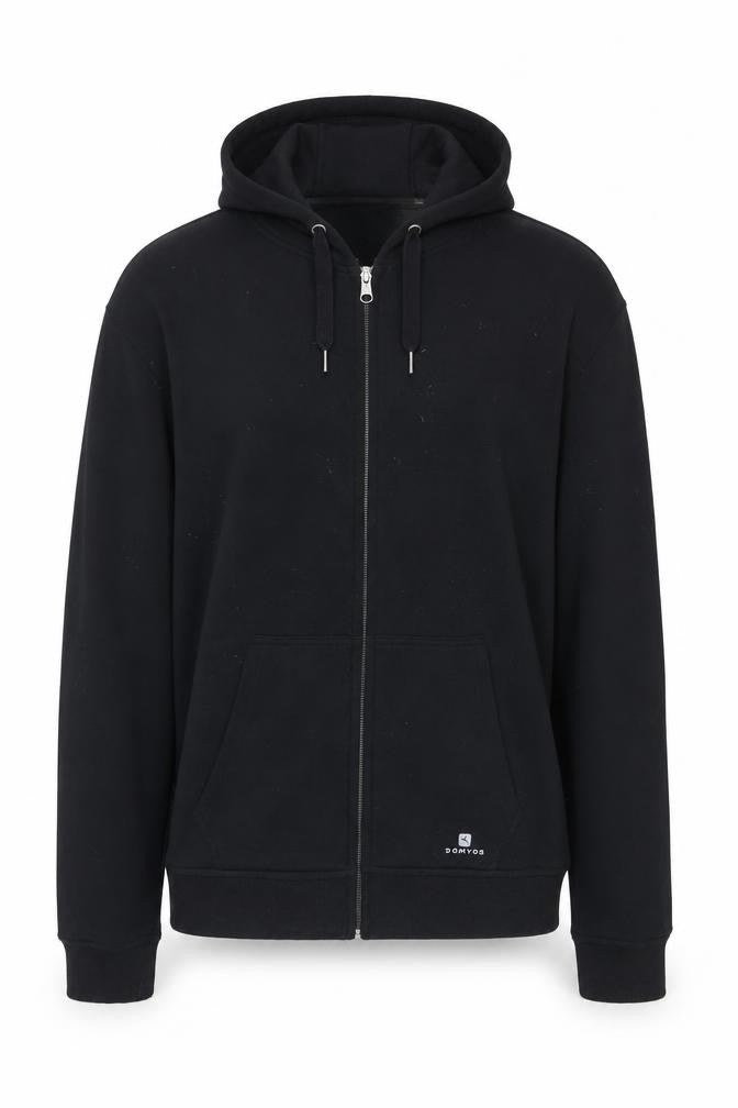 Oxylane Men’s Black Full Zip Hoodie Size L Hooded Sweatshirt