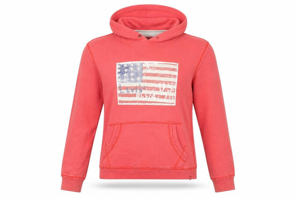 Levi's Teens Red Pullover Hoodie Size 14 Logo Graphic Cotton
