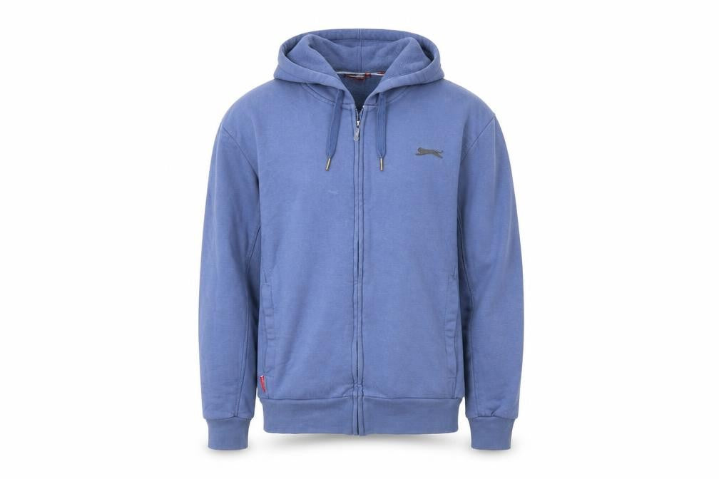 Slazenger Men's Blue Full Zip Hoodie Size M Logo Embroidered