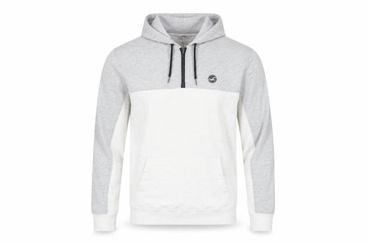 Hollister Men’s XL Grey White 1/2 Zip Hoodie Hooded Sweatshirt