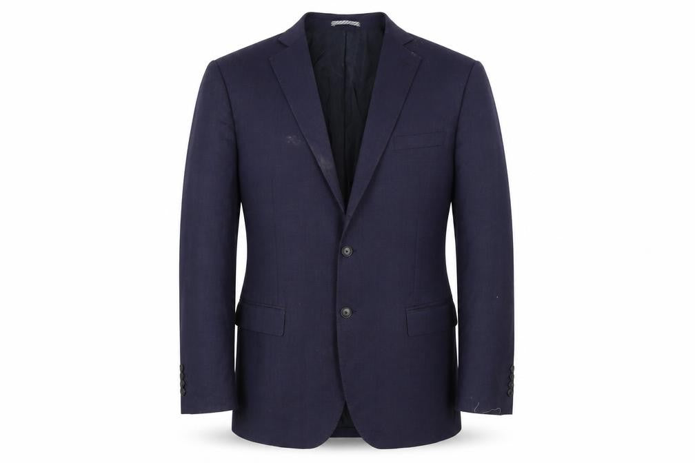 Marks & Spencer Mens Blue Blazer Jacket 44L Regular Fit Wool Blend