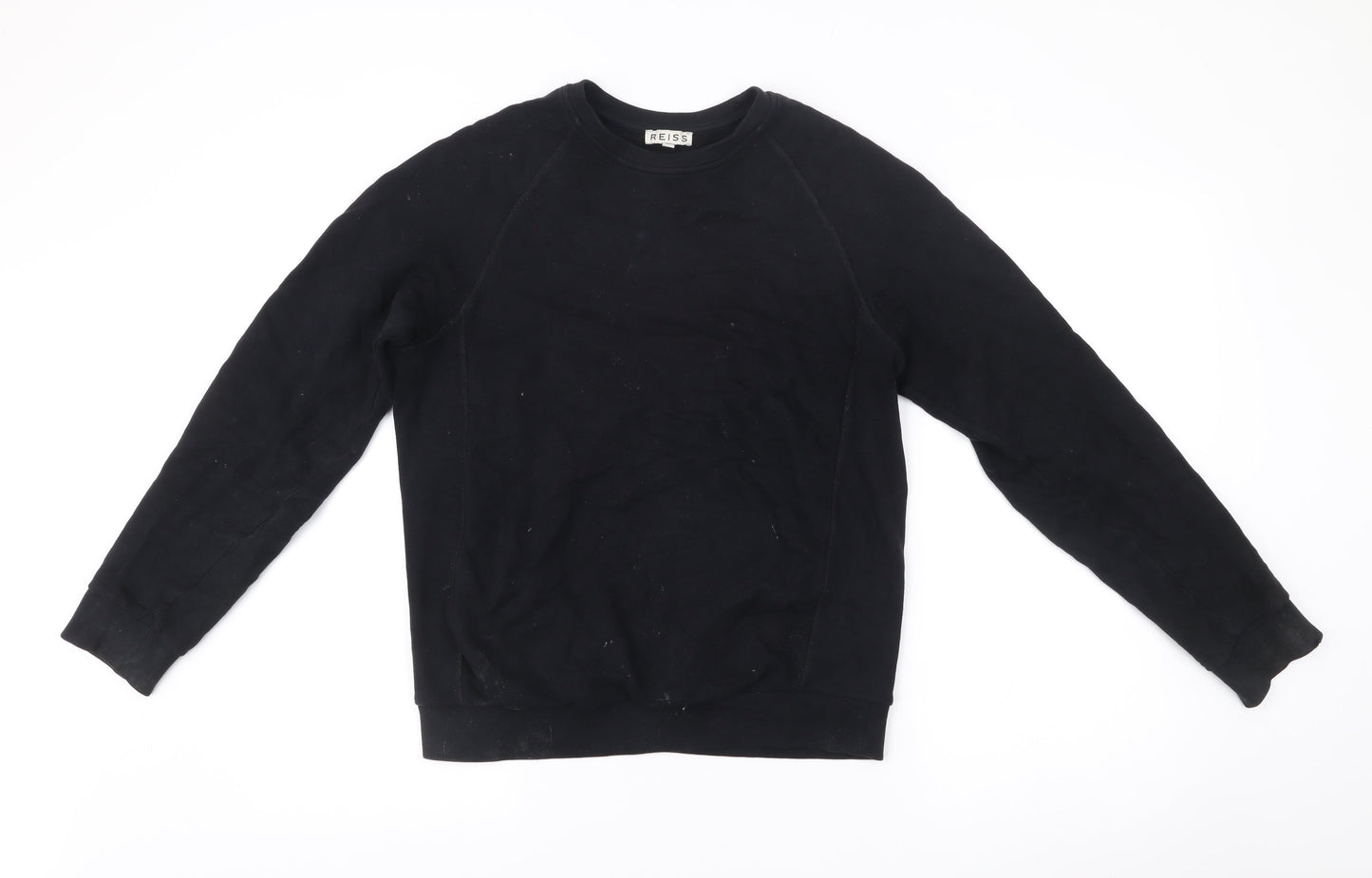 Reiss Men's Black Cotton Crew Neck Pullover Sweatshirt Size S