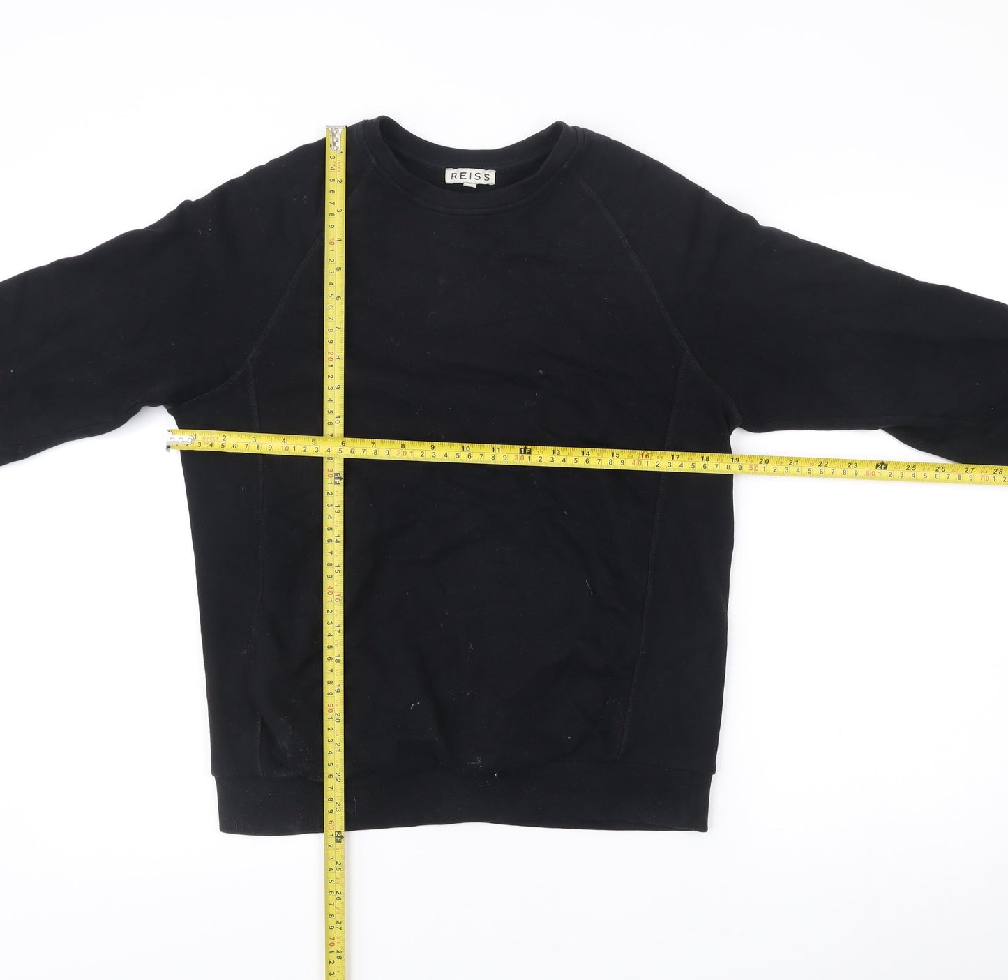 Reiss Men's Black Cotton Crew Neck Pullover Sweatshirt Size S